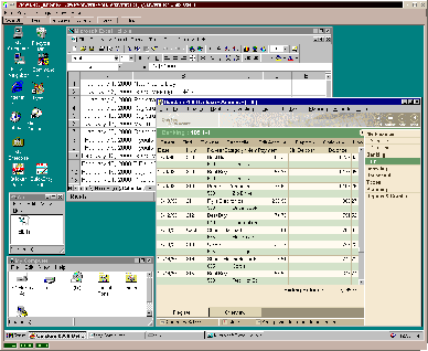 [NT4 running Quicken and Excel within VMware - screenshot]